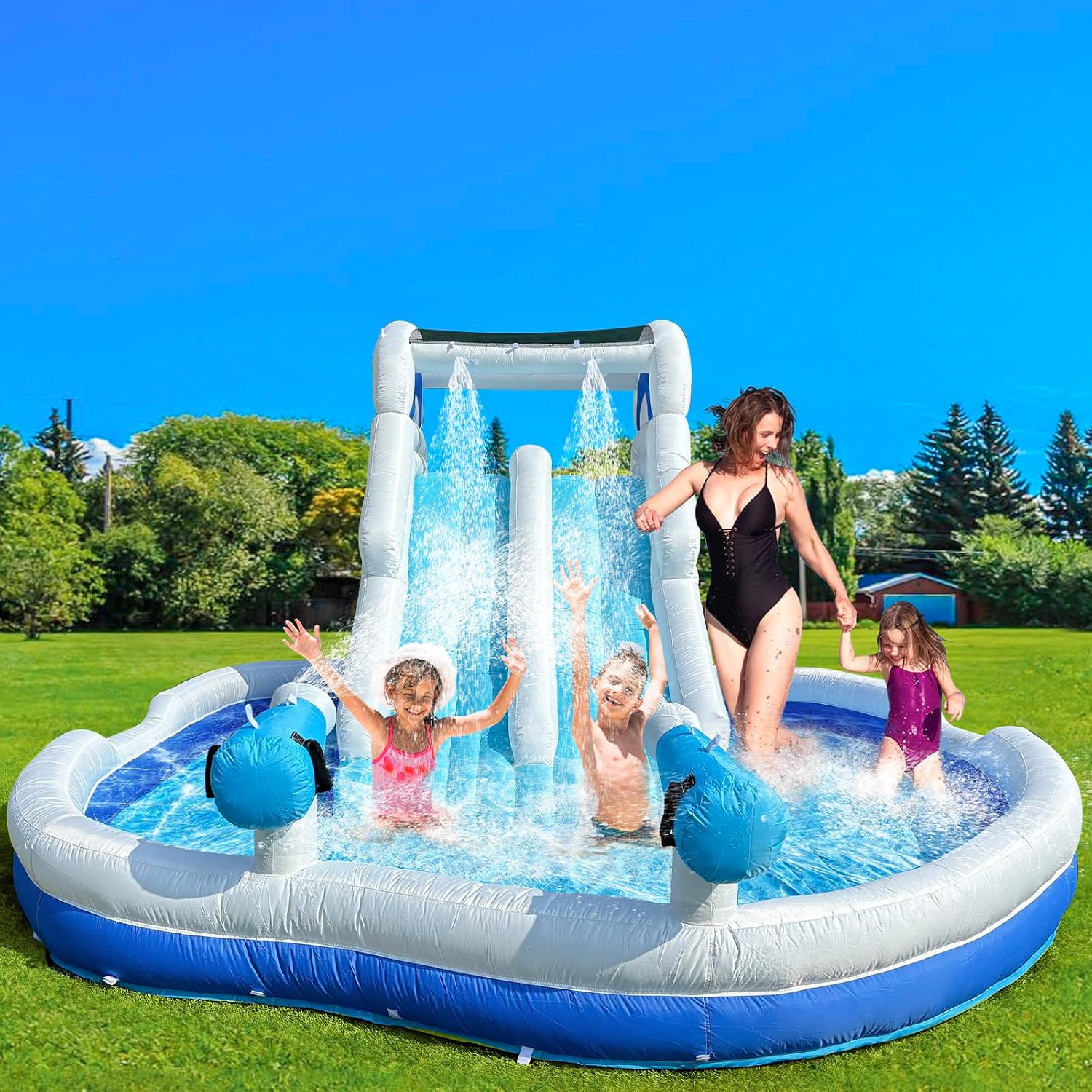 Water Slide Inflatable - Inflatable Water Slide 17.7FT (L), Large
