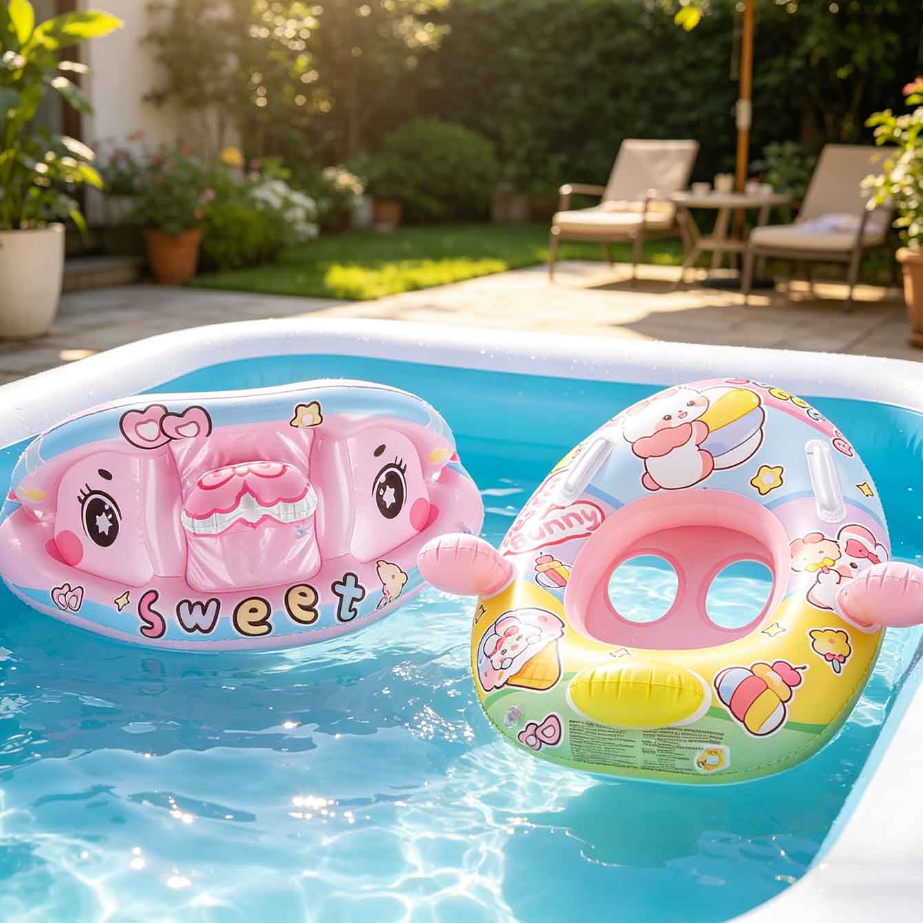 1PC Inflatable Pool Float Seat - Pool Float Ring Inflatable review and price