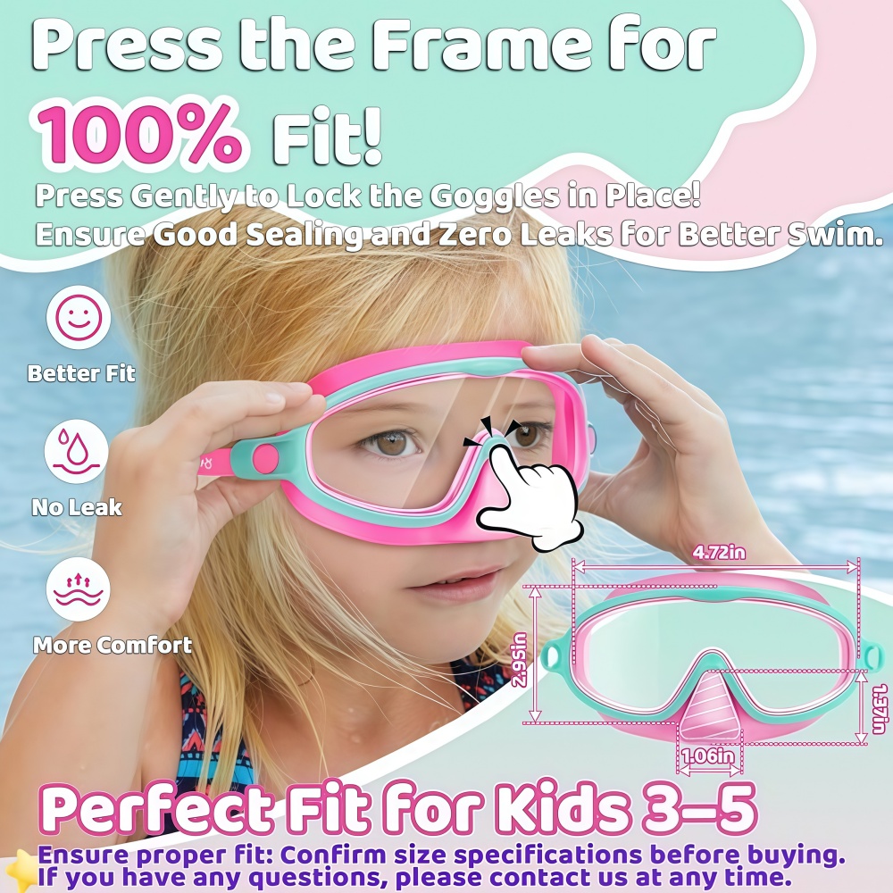 Kids Swim Goggles with Nose Co - Swim Goggles Anti Fog Uv review and price