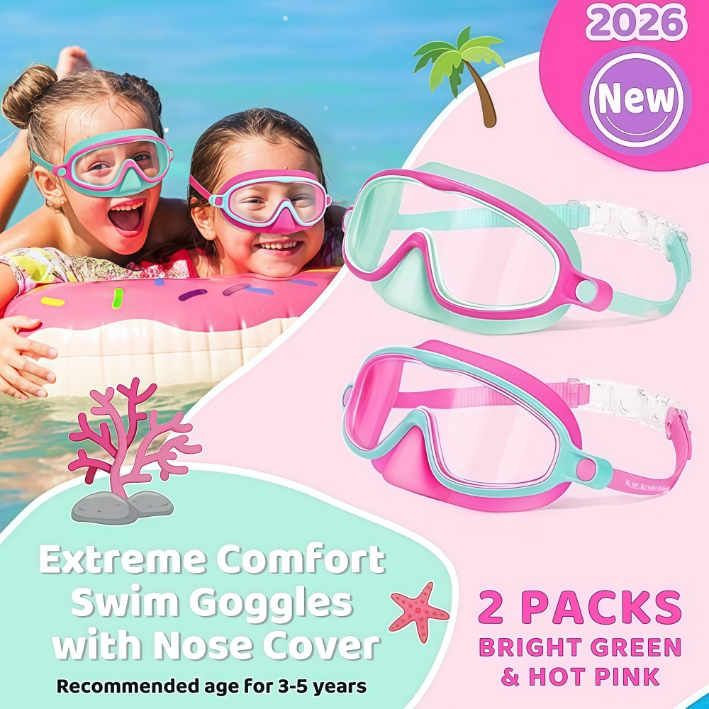 Kids Swim Goggles with Nose Co - Swim Goggles Anti Fog Uv review and price