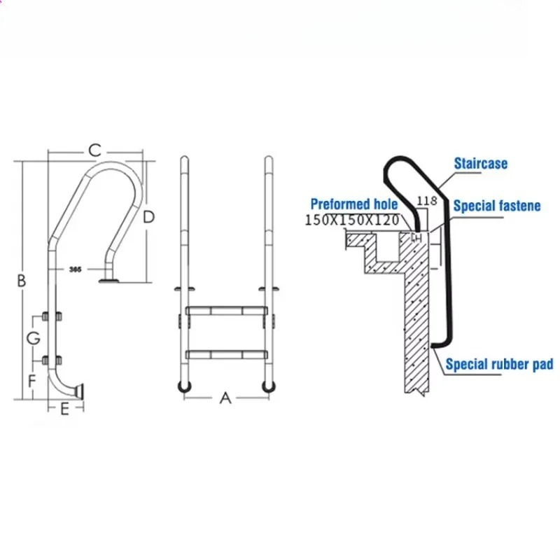 Stainless Steel 3/4-Step Above - Pool Ladder Above Ground review and price