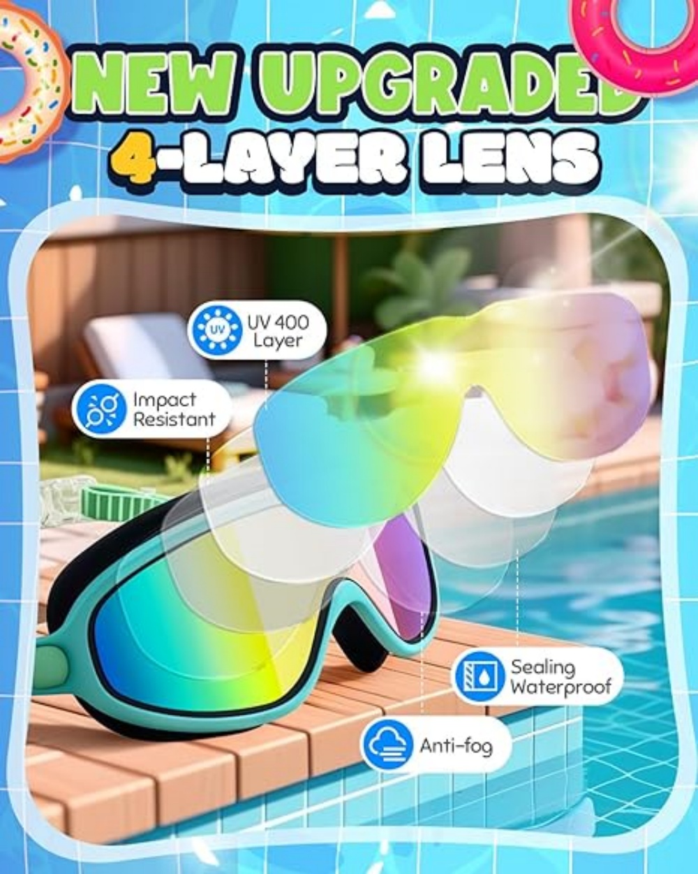 Swim Goggles, Wide View Anti F - Swim Goggles Anti Fog Uv review and price