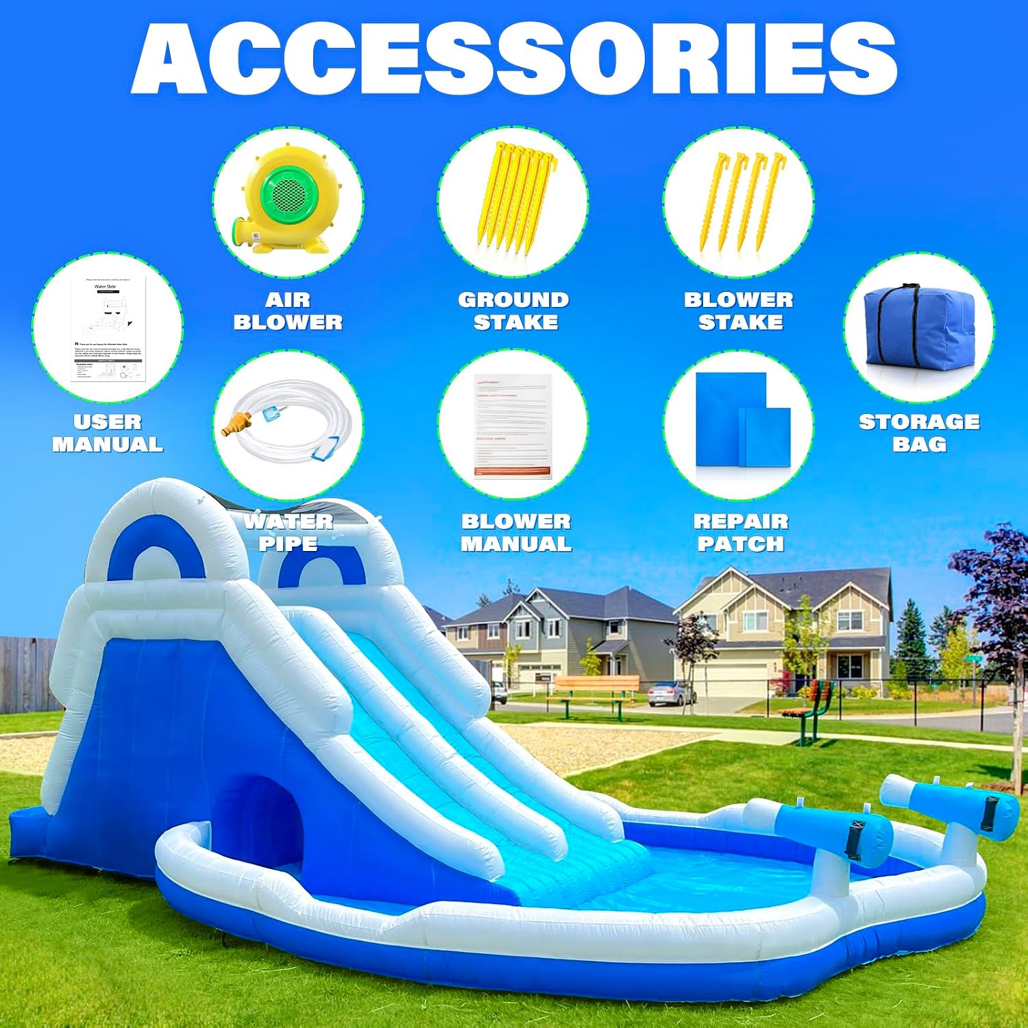 Inflatable Water Slide 17.7FT  - Water Slide Inflatable review and price