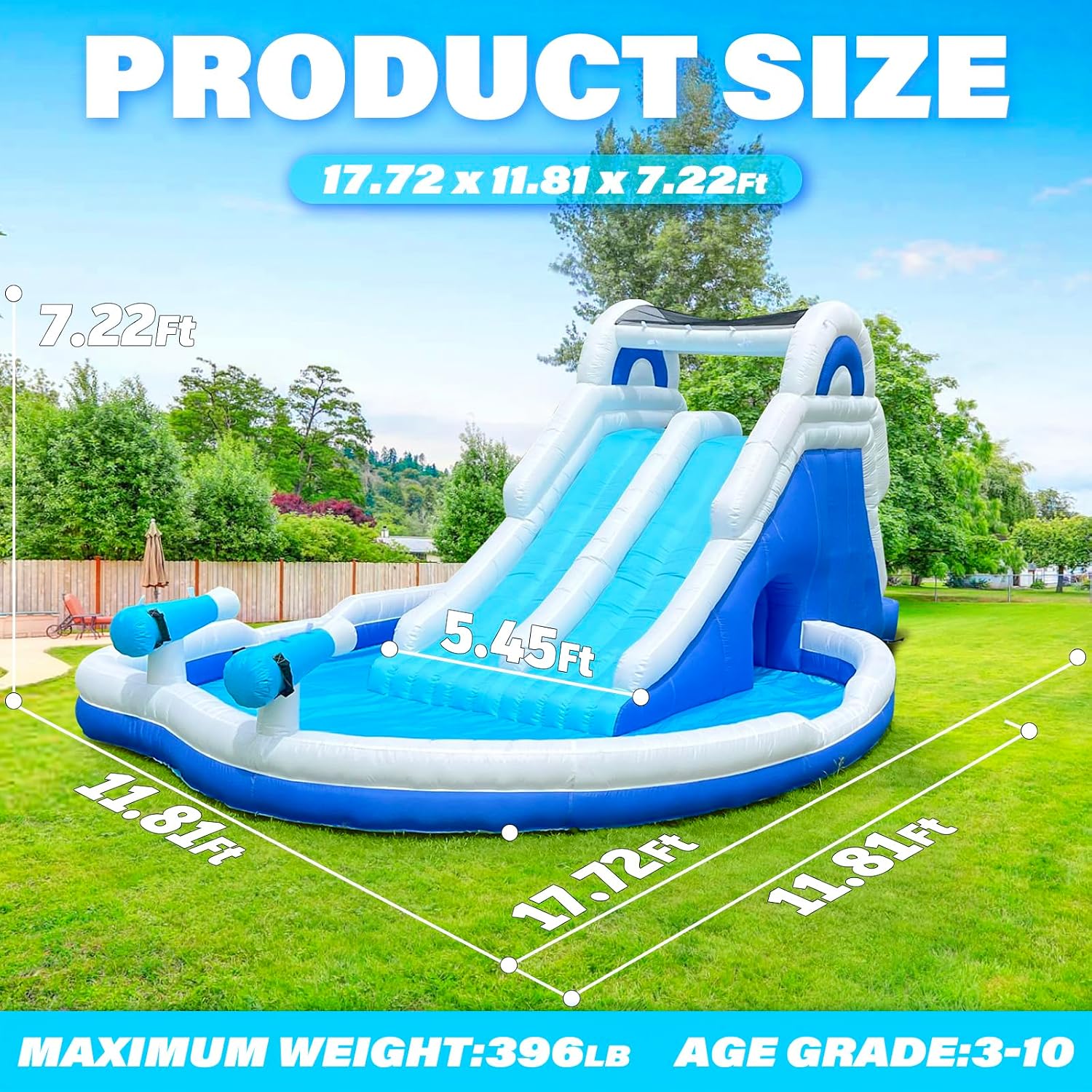 Inflatable Water Slide 17.7FT  - Water Slide Inflatable review and price