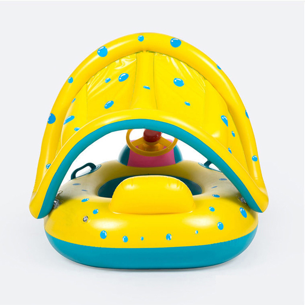 1PCS Yellow Sunshade Seat Ring - Pool Float Ring Inflatable review and price